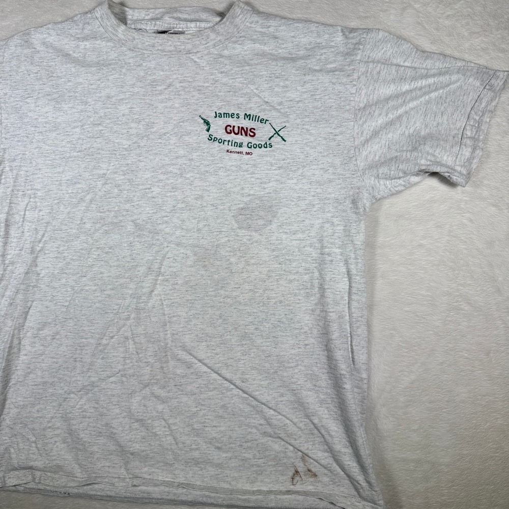 Vintage James Miller Guns Sporting Goods T Shirt Large Mens Graphic Duck Tee - Picture 4 of 7